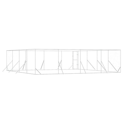 Outdoor Dog Kennel Silver 8x8x2 m Galvanised Steel