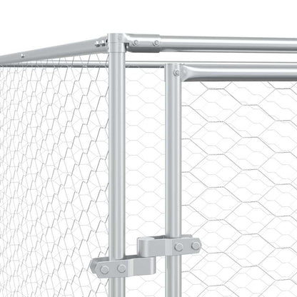 Outdoor Dog Kennel Silver 8x8x2 m Galvanised Steel