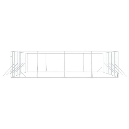 Outdoor Dog Kennel Silver 8x12x2 m Galvanised Steel