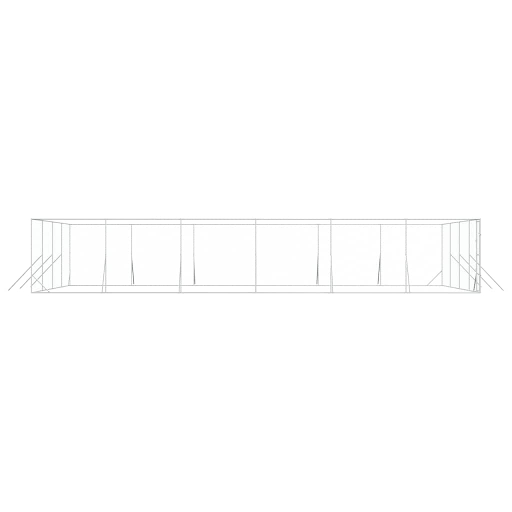 Outdoor Dog Kennel Silver 8x12x2 m Galvanised Steel
