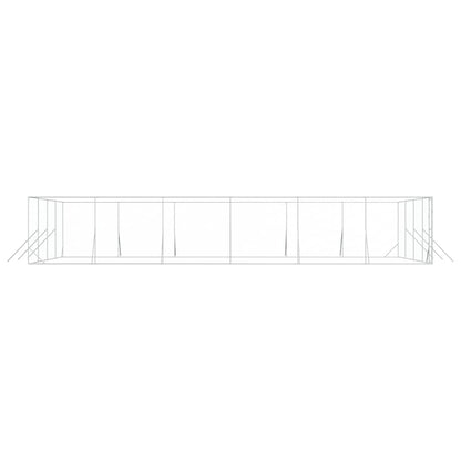 Outdoor Dog Kennel Silver 8x12x2 m Galvanised Steel