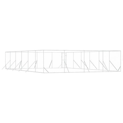 Outdoor Dog Kennel Silver 8x12x2 m Galvanised Steel