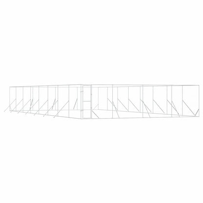 Outdoor Dog Kennel Silver 8x16x2 m Galvanised Steel