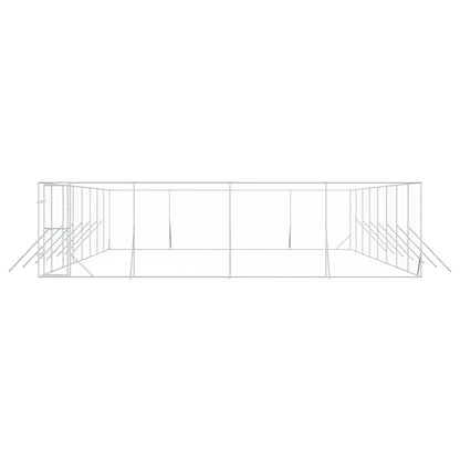 Outdoor Dog Kennel Silver 8x16x2 m Galvanised Steel