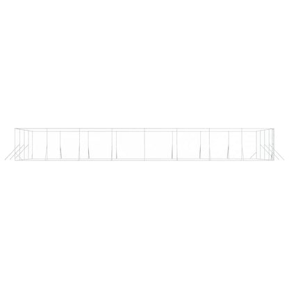 Outdoor Dog Kennel Silver 8x16x2 m Galvanised Steel