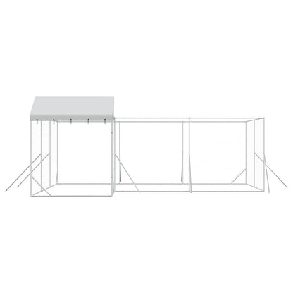 Outdoor Dog Kennel with Roof Silver 6x6x2.5 m Galvanised Steel