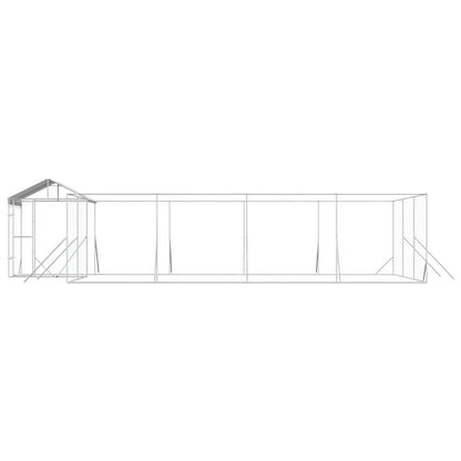 Outdoor Dog Kennel with Roof Silver 10x6x2.5 m Galvanised Steel