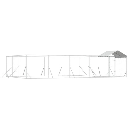 Outdoor Dog Kennel with Roof Silver 10x6x2.5 m Galvanised Steel