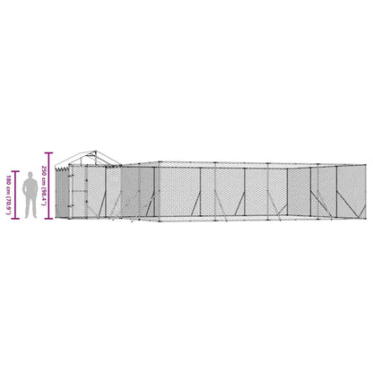 Outdoor Dog Kennel with Roof Silver 10x6x2.5 m Galvanised Steel