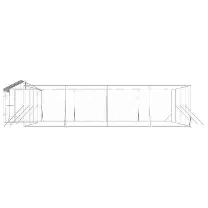Outdoor Dog Kennel with Roof Silver 10x8x2.5 m Galvanised Steel