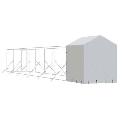 Outdoor Dog Kennel with Roof Silver 2x14x2.5 m Galvanised Steel