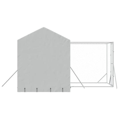 Outdoor Dog Kennel with Roof Silver 4x4x2.5 m Galvanised Steel