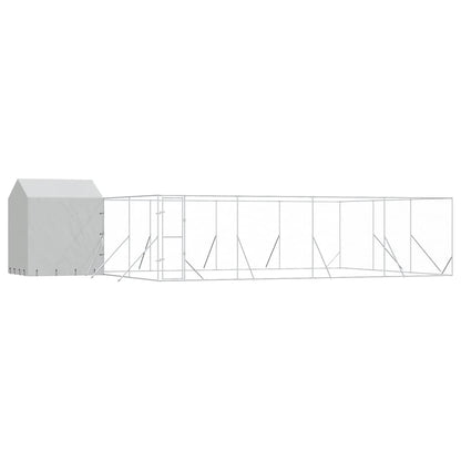 Outdoor Dog Kennel with Roof Silver 10x6x2.5 m Galvanised Steel