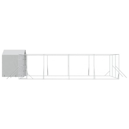Outdoor Dog Kennel with Roof Silver 10x6x2.5 m Galvanised Steel