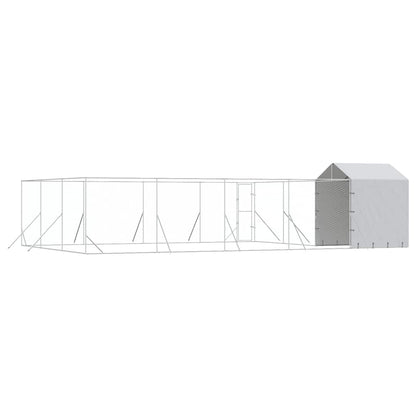 Outdoor Dog Kennel with Roof Silver 10x6x2.5 m Galvanised Steel