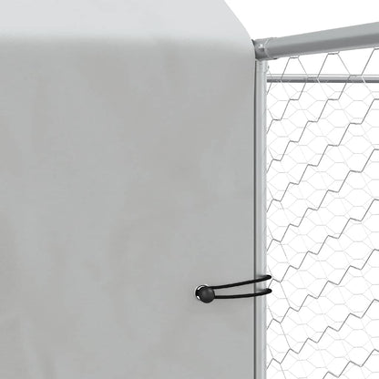 Outdoor Dog Kennel with Roof Silver 10x6x2.5 m Galvanised Steel