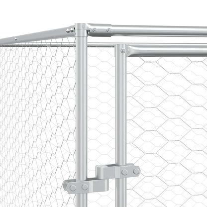Outdoor Dog Kennel with Roof Silver 10x6x2.5 m Galvanised Steel