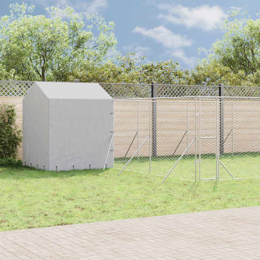 Outdoor Dog Kennel with Roof Silver 10x6x2,5 m Galvanised Steel