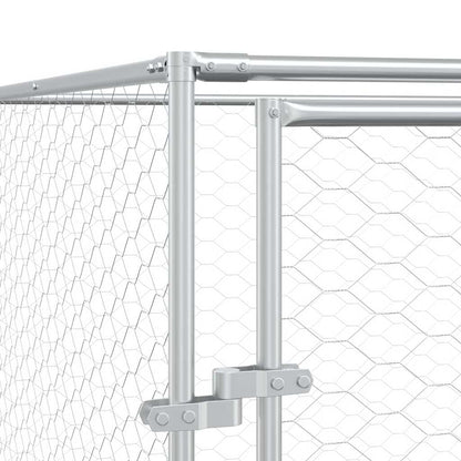 Outdoor Dog Kennel with Roof Silver 10x10x2.5 m Galvanised Steel