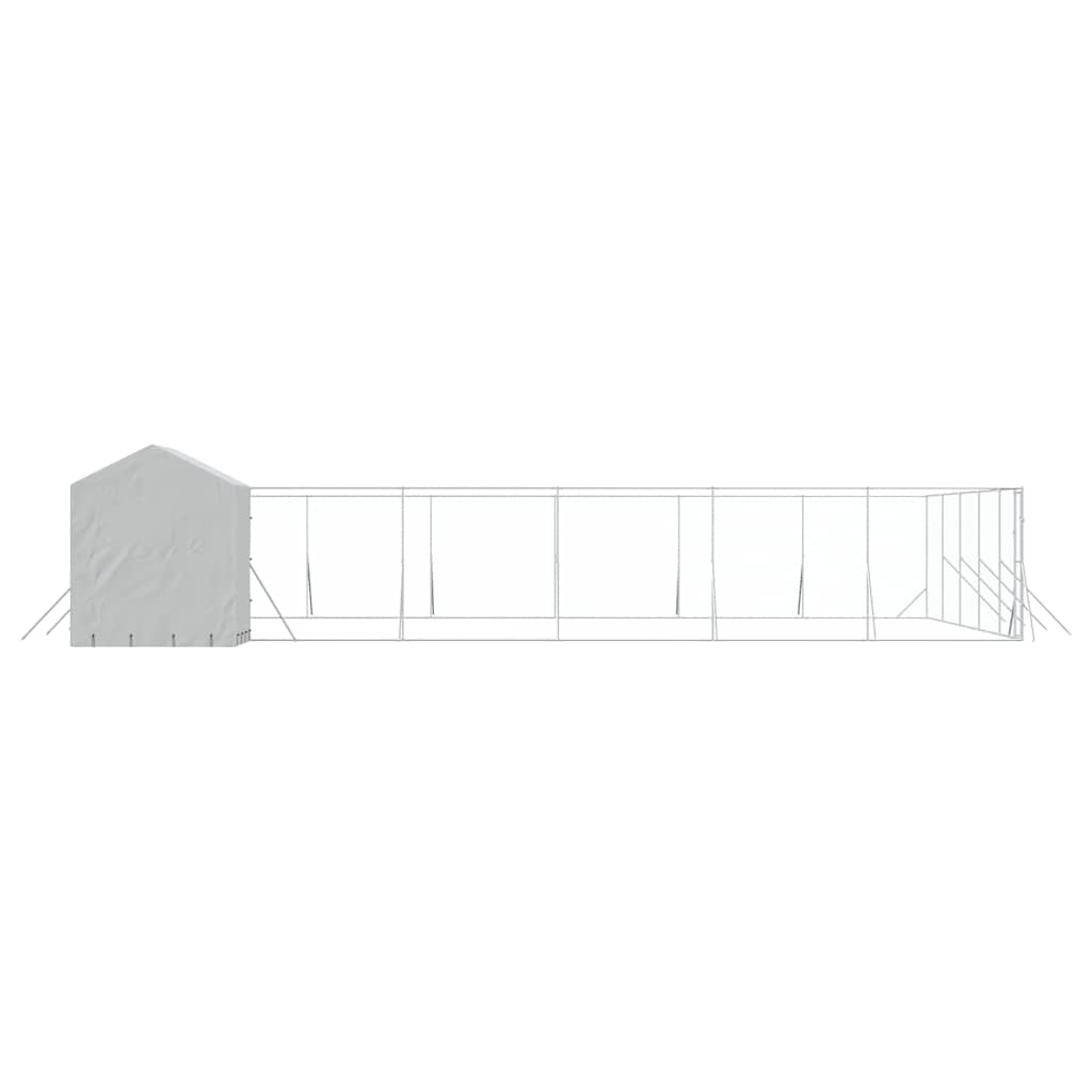 Outdoor Dog Kennel with Roof Silver 12x12x2.5 m Galvanised Steel