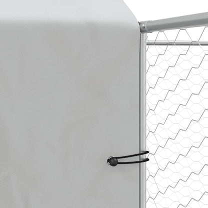Outdoor Dog Kennel with Roof Silver 12x12x2.5 m Galvanised Steel