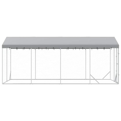 Outdoor Dog Kennel with Roof Silver 3x6x2.5 m Galvanised Steel