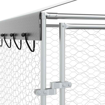 Outdoor Dog Kennel with Roof Silver 3x6x2.5 m Galvanised Steel
