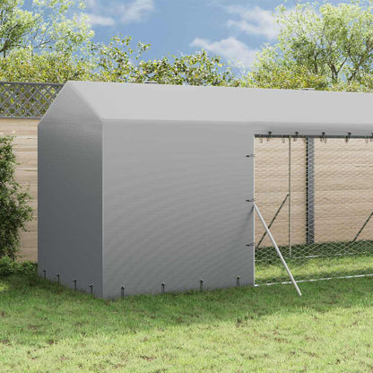 Outdoor Dog Kennel with Roof Silver 2x6x2.5 m Galvanised Steel