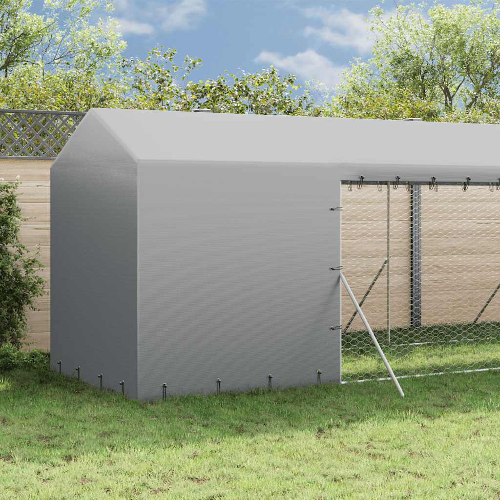 Outdoor Dog Kennel with Roof Silver 2x6x2,5 m Galvanised Steel