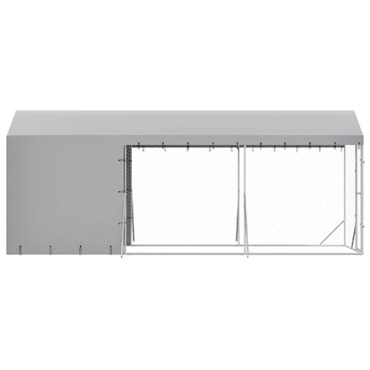 Outdoor Dog Kennel with Roof Silver 2x6x2.5 m Galvanised Steel