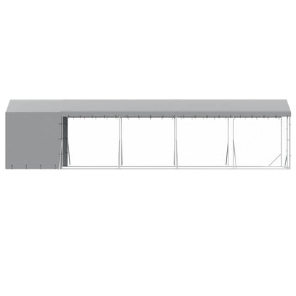 Outdoor Dog Kennel with Roof Silver 2x10x2,5 m Galvanised Steel