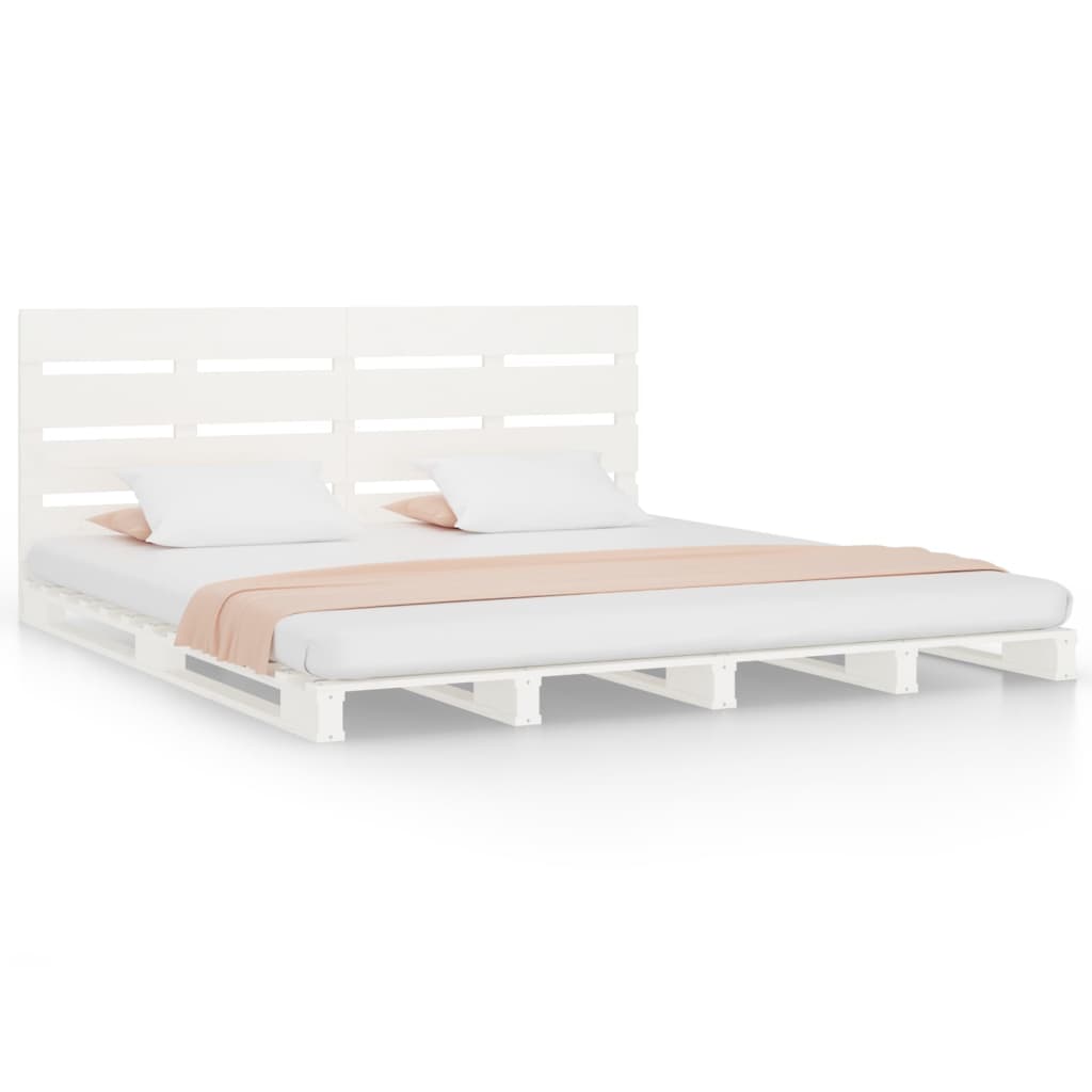 Bed Frame without Mattress White 140x190 cm Solid Wood Pine