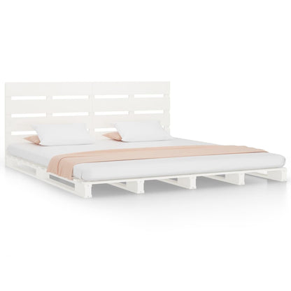 Bed Frame without Mattress White 140x190 cm Solid Wood Pine