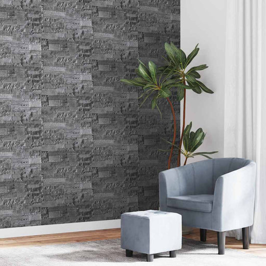 Wallpaper 3D Stone Look Black 10x0.53 m Non-woven