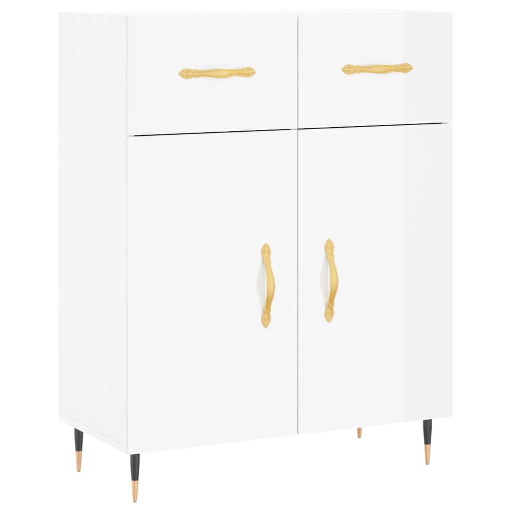 Sideboard High Gloss White 69.5x34x90 cm Engineered Wood