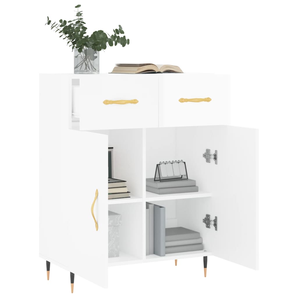 Sideboard High Gloss White 69.5x34x90 cm Engineered Wood