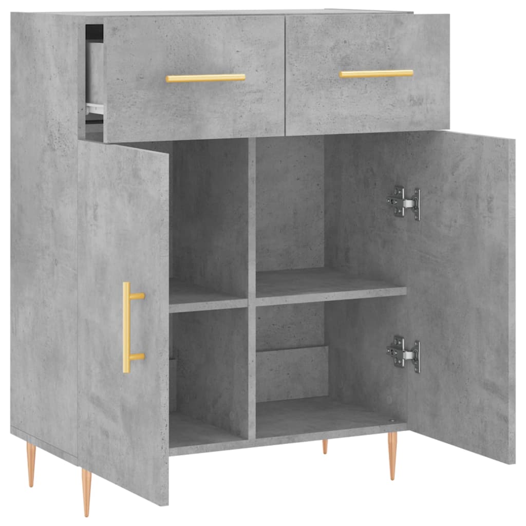 Sideboard Concrete Grey 69.5x34x90 cm Engineered Wood
