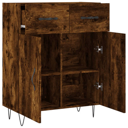 Sideboard Smoked Oak 69.5x34x90 cm Engineered Wood