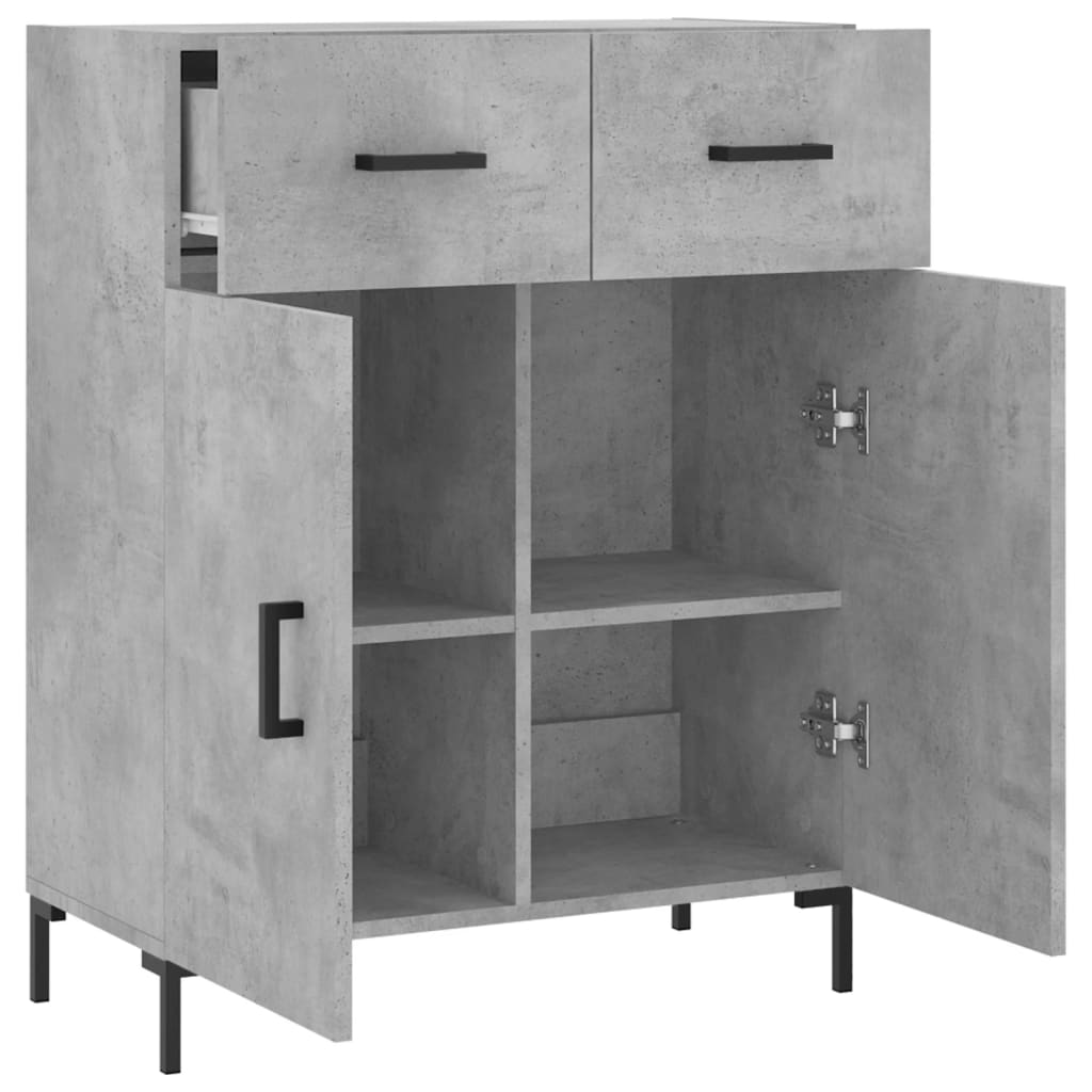 Sideboard Concrete Grey 69.5x34x90 cm Engineered Wood