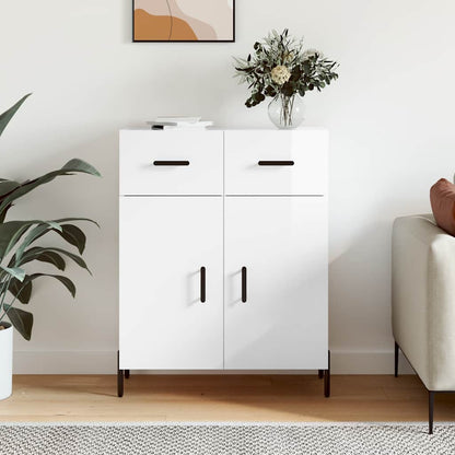 Sideboard High Gloss White 69.5x34x90 cm Engineered Wood