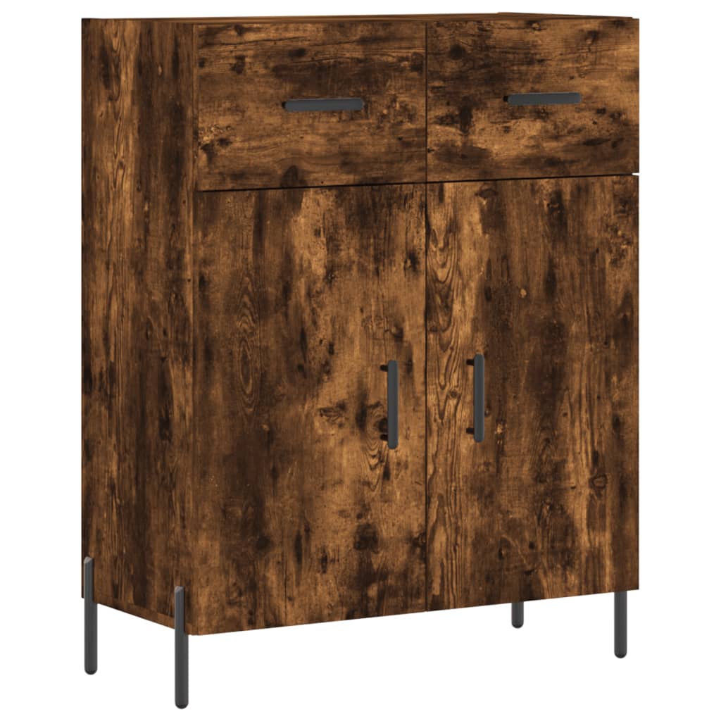 Sideboard Smoked Oak 69.5x34x90 cm Engineered Wood