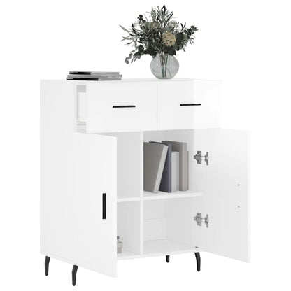 Sideboard High Gloss White 69.5x34x90 cm Engineered Wood