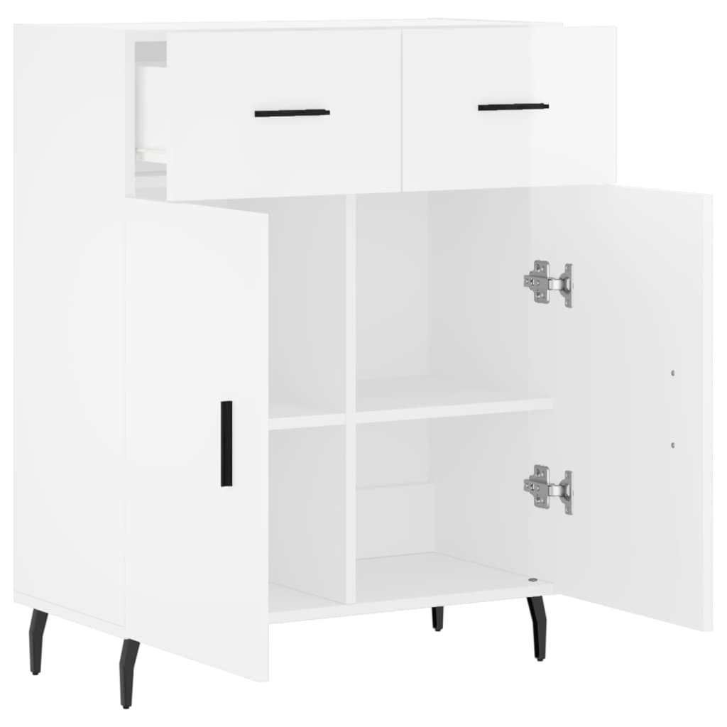 Sideboard High Gloss White 69.5x34x90 cm Engineered Wood