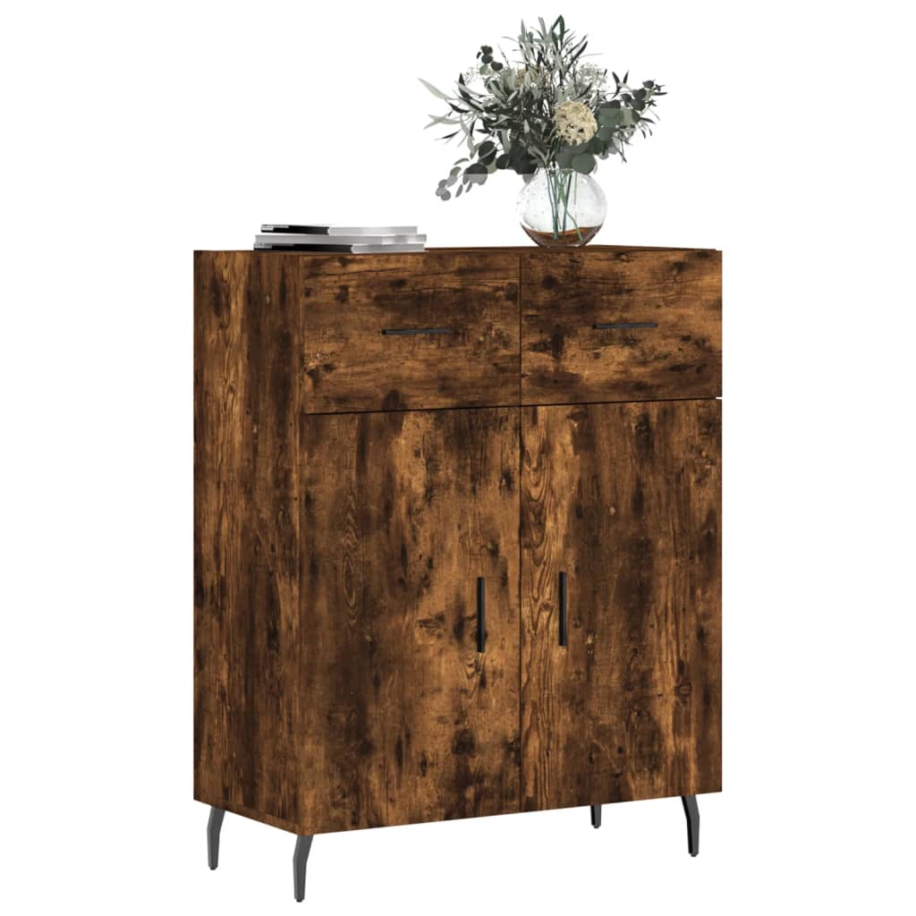 Sideboard Smoked Oak 69.5x34x90 cm Engineered Wood