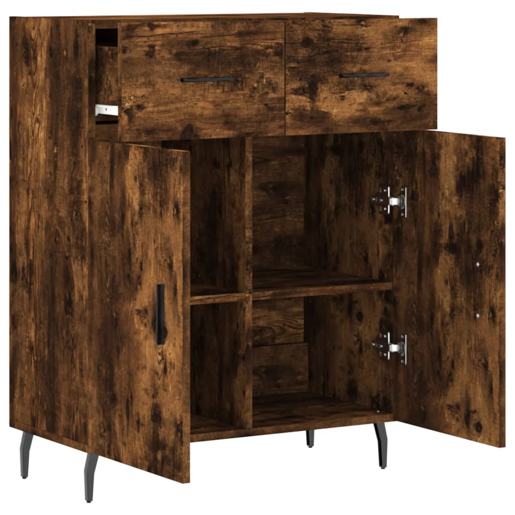Sideboard Smoked Oak 69,5x34x90 cm Engineered Wood