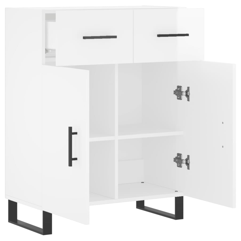 Sideboard High Gloss White 69.5x34x90 cm Engineered Wood