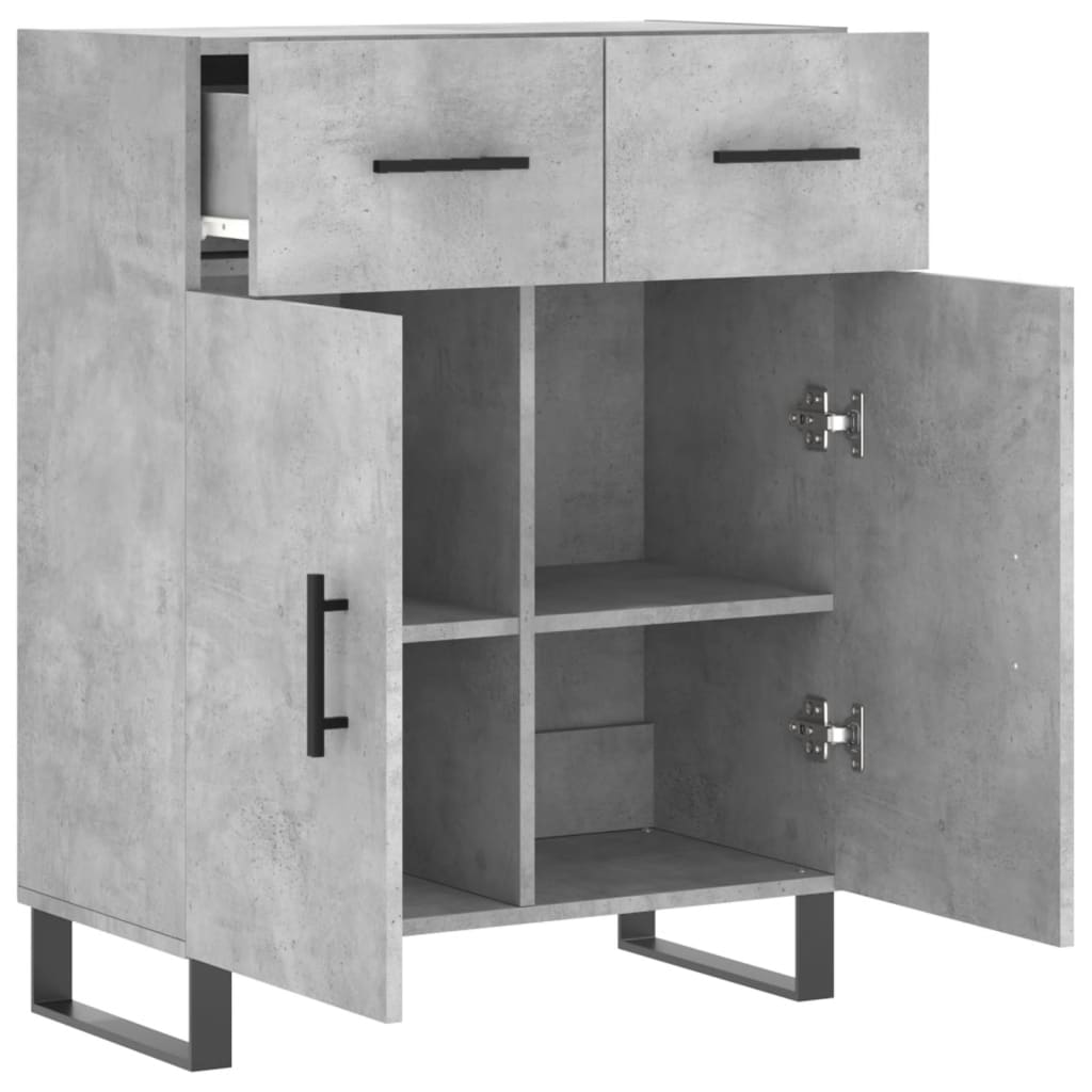 Sideboard Concrete Grey 69,5x34x90 cm Engineered Wood