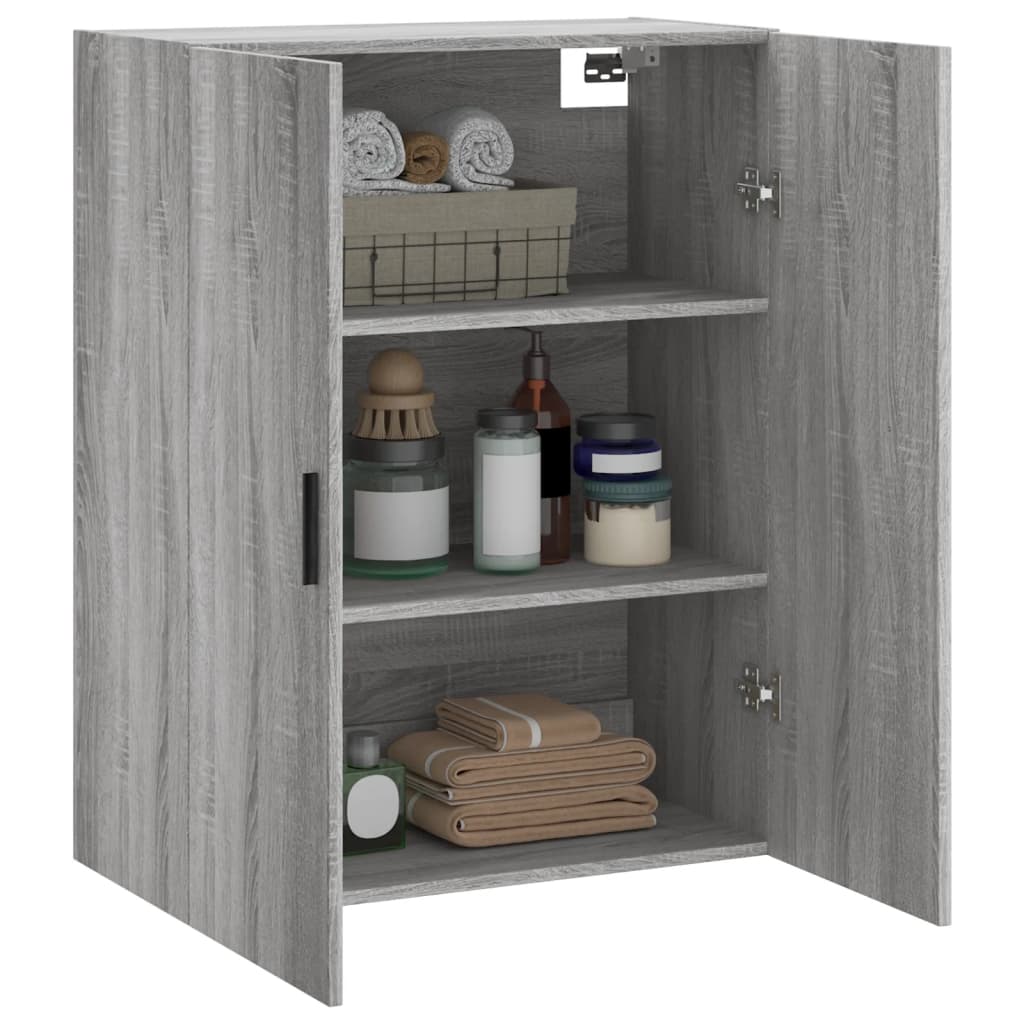 Wall Mounted Cabinet Grey Sonoma 69,5x34x90 cm
