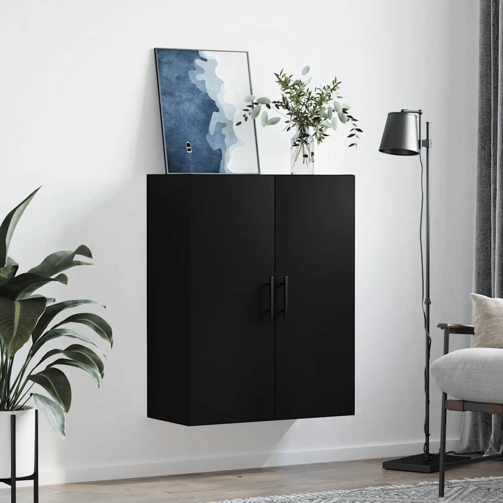 Wall Mounted Cabinet Black 69,5x34x90 cm