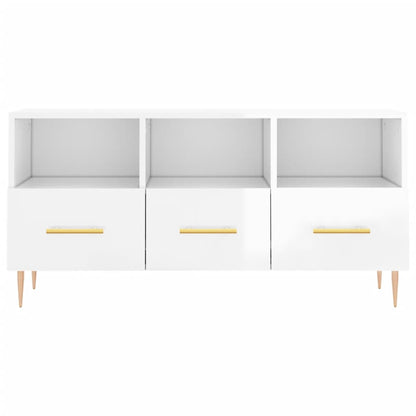 TV Cabinet High Gloss White 102x36x50 cm Engineered Wood